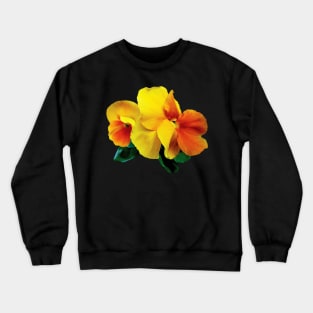 Pansies - Bright Yellow and Orange Pansies Crewneck Sweatshirt